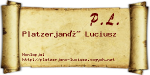 Platzerjanó Luciusz névjegykártya